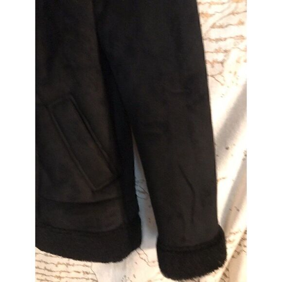 Loft Faux suede Sherpa Black Moto jacket Brand New With Tags NWT $210 2021 - Picture 7 of 14